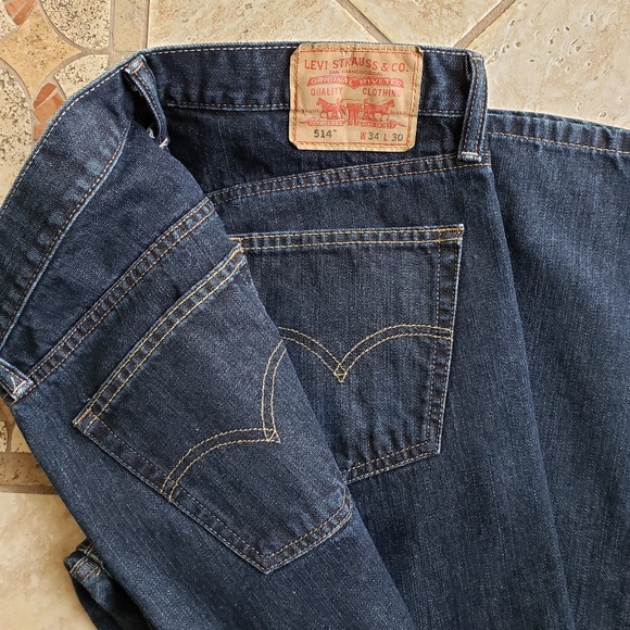 LEVI'S MEN'S 514 STRAIGHT JEANS:PRE-OWNED 34 X 30 (PAIR #2) - Picture 3 of 14